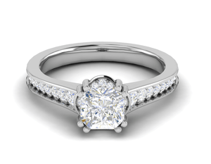 Jewelove™ J VS / Women's Band only 1 Carat Solitaire Platinum Diamond Shank Ring JL PT RH RD 100