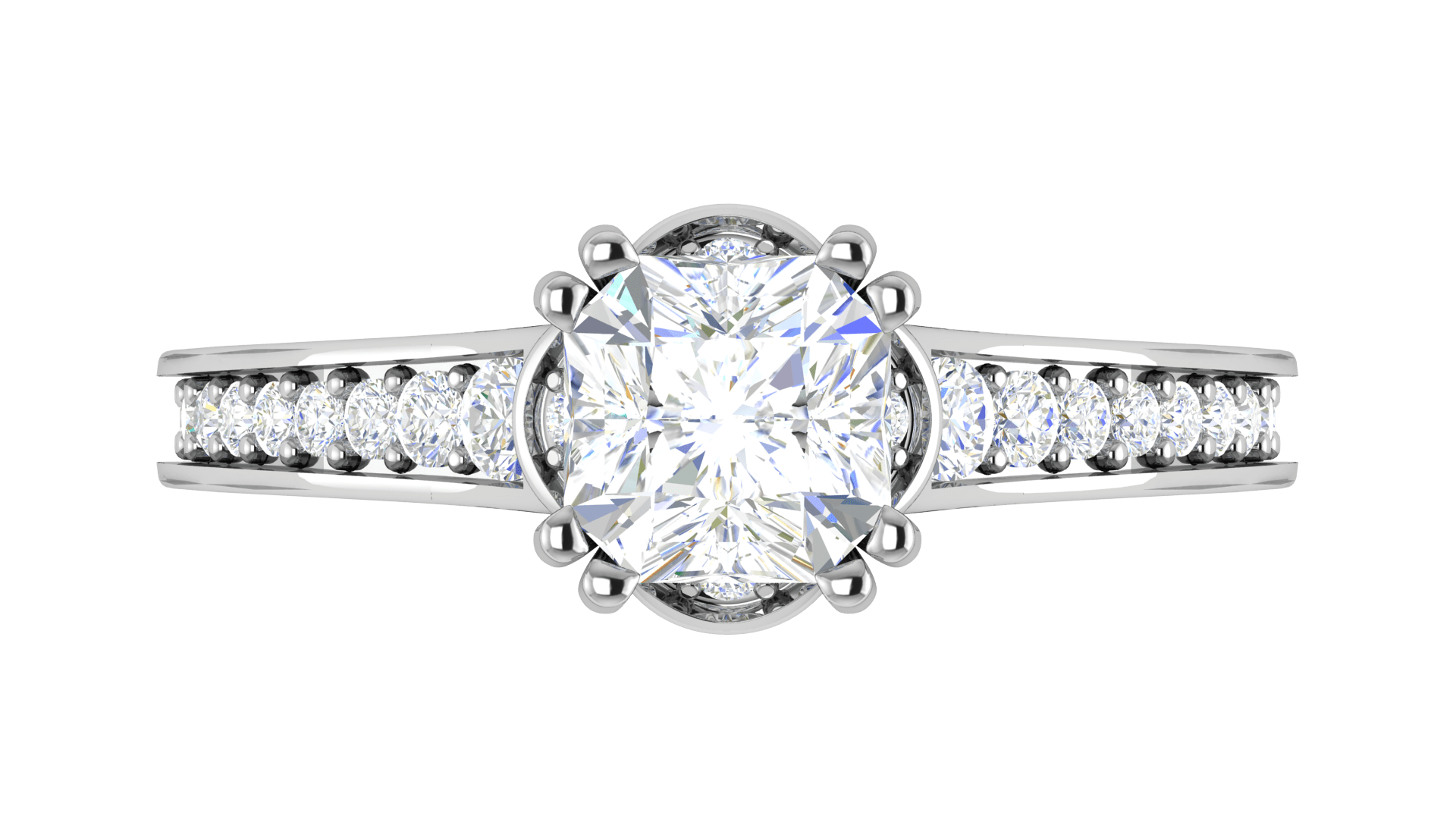 Jewelove™ J VS / Women's Band only 1 Carat Solitaire Platinum Diamond Shank Ring JL PT RH RD 100