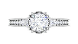 Jewelove™ J VS / Women's Band only 1 Carat Solitaire Platinum Diamond Shank Ring JL PT RH RD 100