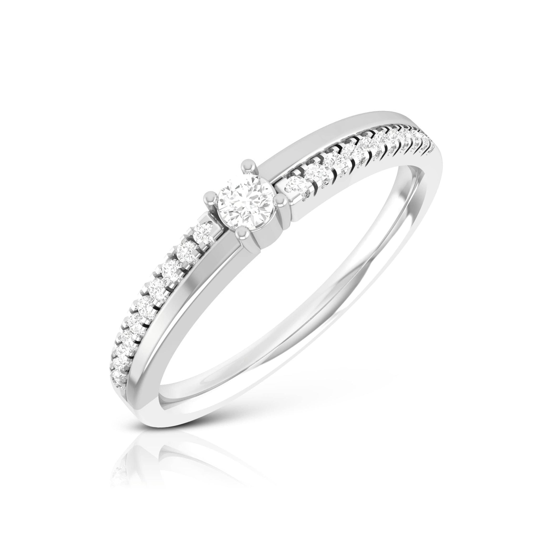 Jewelove™ Rings 10 Pointer Diamond Shank Platinum Ring for Women JL PT R-49