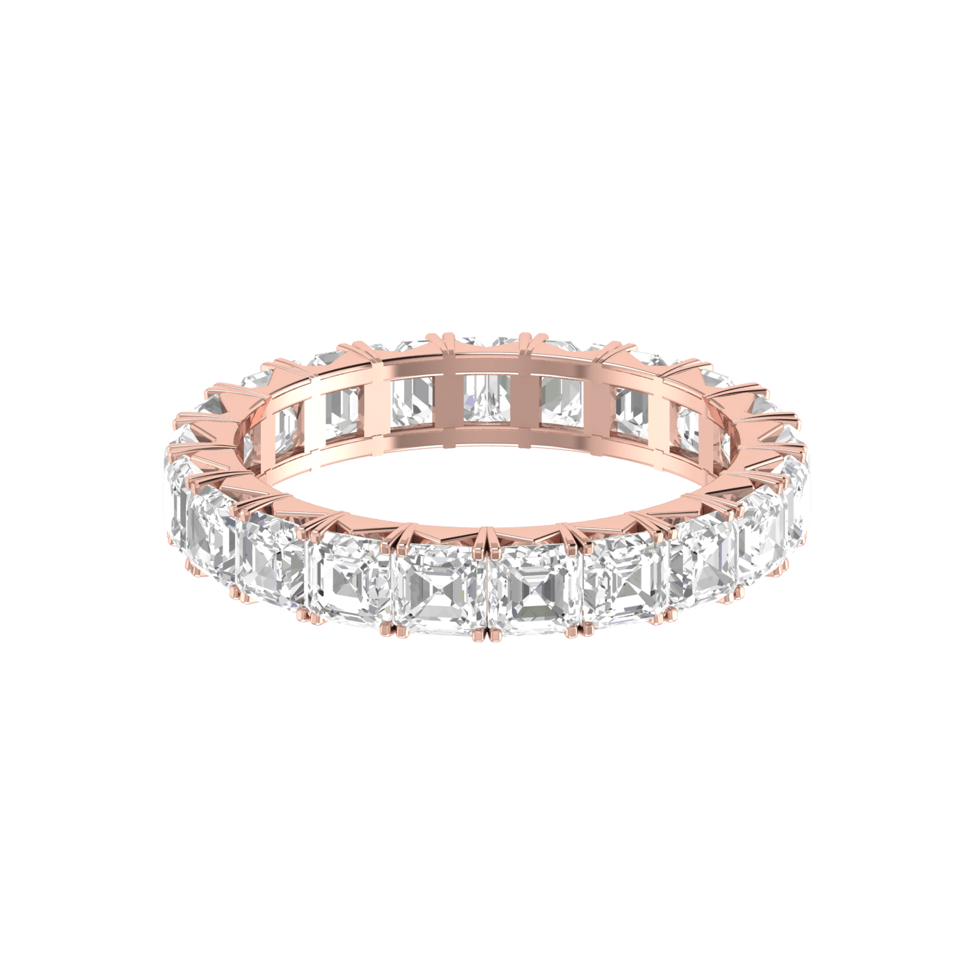 Jewelove™ Rings Women's Band only / VVS GH 10 Pointer Eternity Rose Gold Princess Cut Diamond Engagement Ring JL AU RD RN 9294R-A