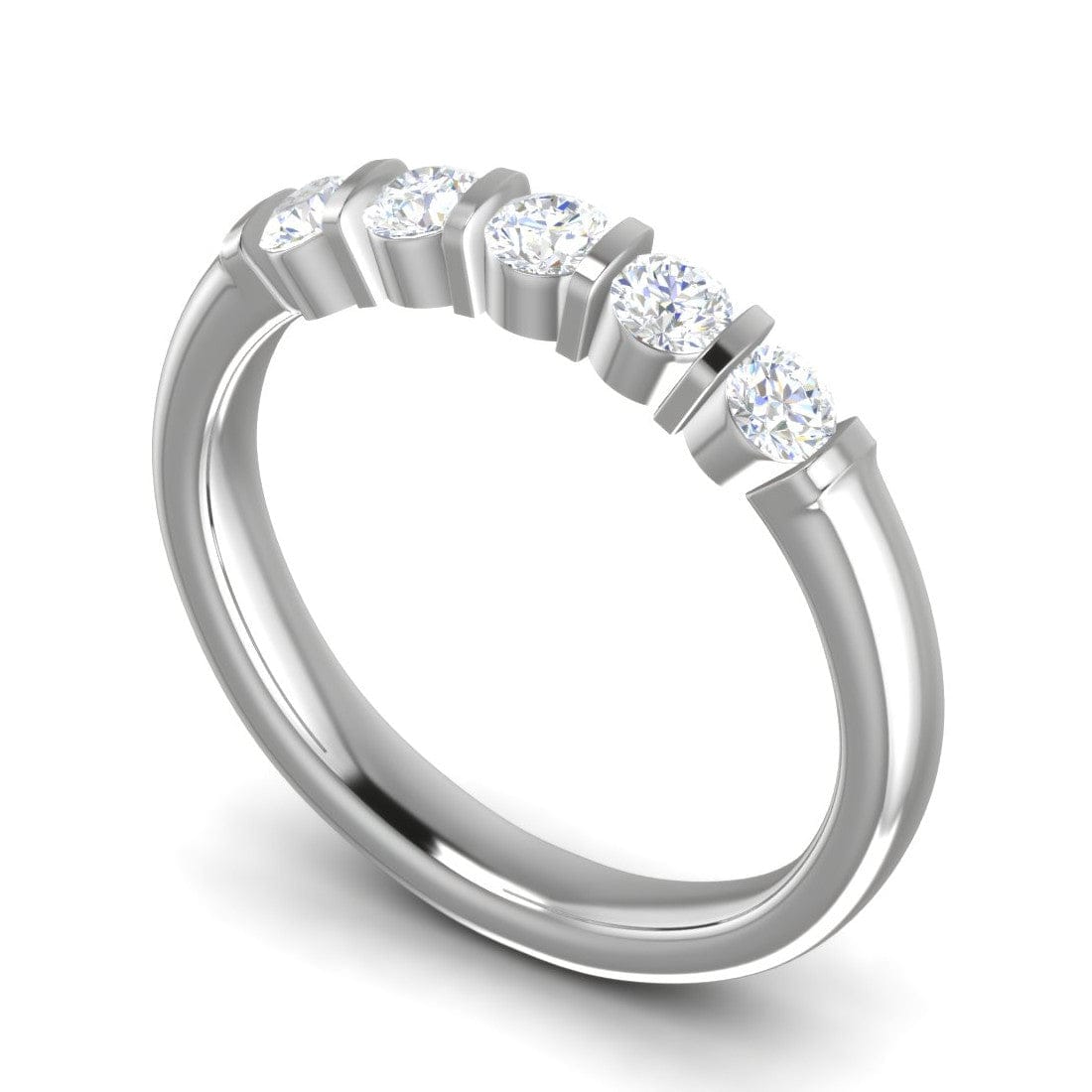 Jewelove™ Rings 10 Pointer Half Eternity Diamond Platinum Ring for Women JL PT WB RD 145