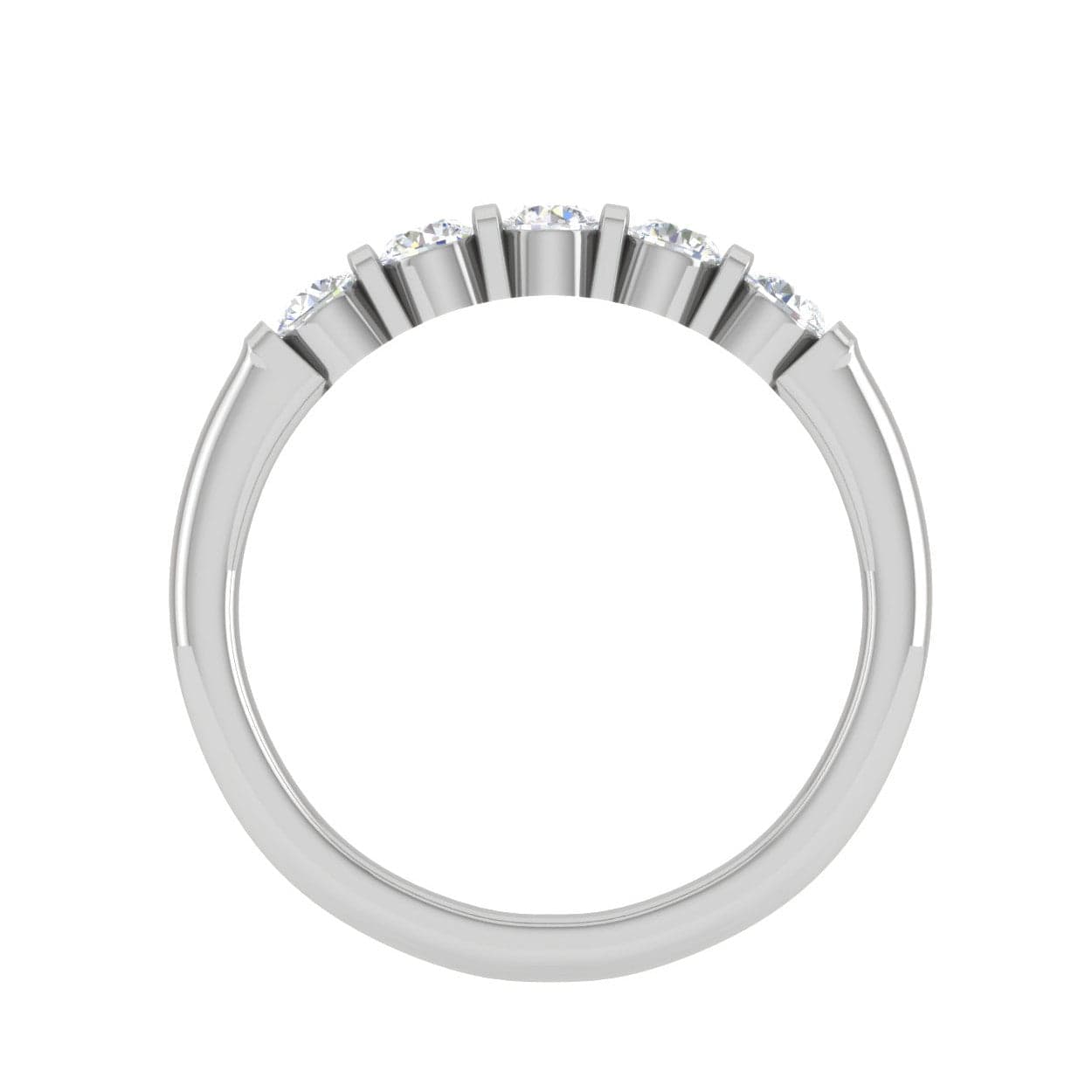 Jewelove™ Rings 10 Pointer Half Eternity Diamond Platinum Ring for Women JL PT WB RD 145