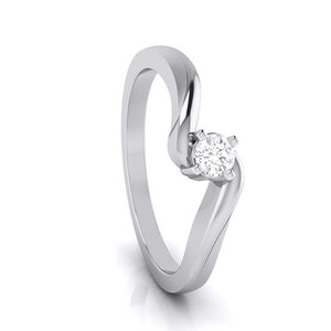 Jewelove™ Rings 10-Pointer Platinum Diamond Ring for Women with a Curve JL PT G-117