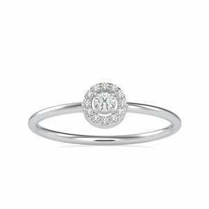 Jewelove™ Rings 10 Pointer Platinum Halo Diamond Engagement Ring JL PT 0601