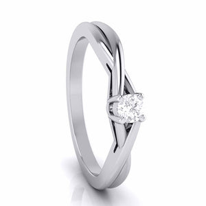 Jewelove™ Rings 10-Pointer Platinum Solitaire Ring - Shank with a Twist JL PT G-115