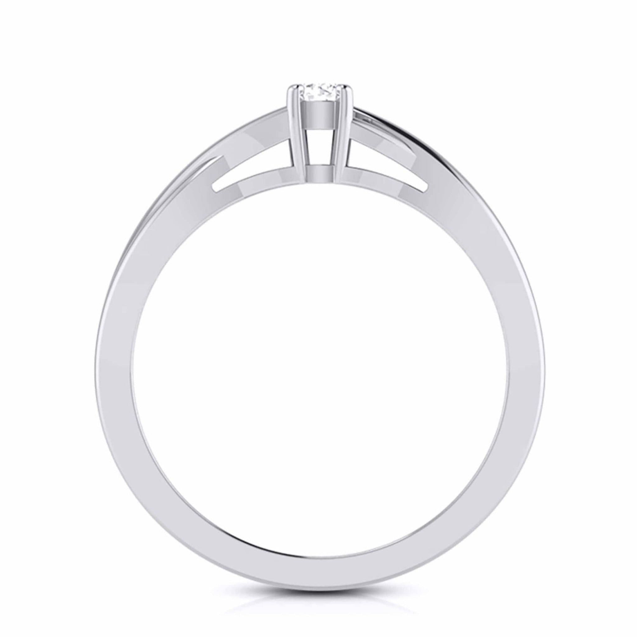 Jewelove™ Rings 10-Pointer Platinum Solitaire Ring - Shank with a Twist JL PT G-115