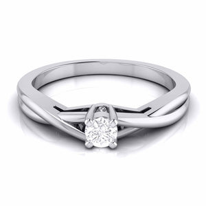 Jewelove™ Rings 10-Pointer Platinum Solitaire Ring - Shank with a Twist JL PT G-115