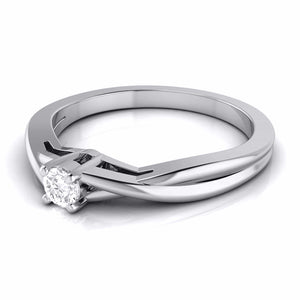 Jewelove™ Rings 10-Pointer Platinum Solitaire Ring - Shank with a Twist JL PT G-115