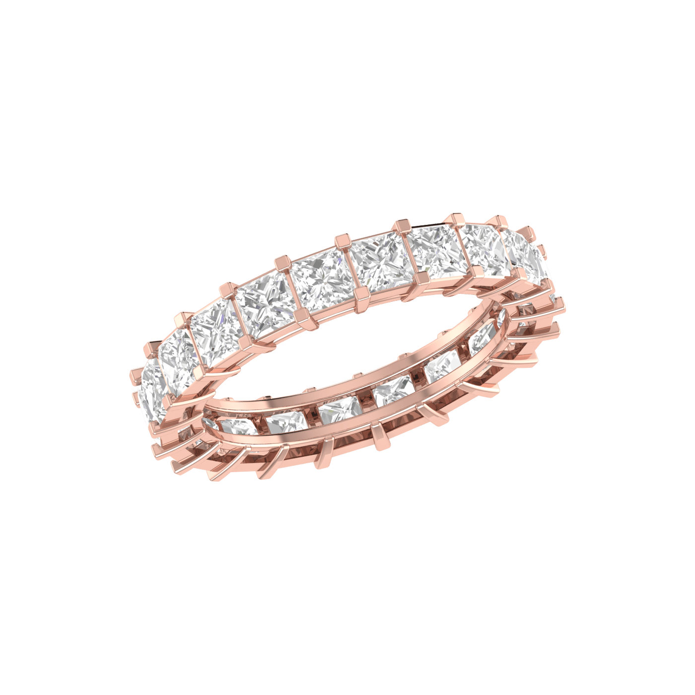 Jewelove™ Rings Women's Band only / VVS GH 10 Pointer Rose Gold Princess Cut Diamond Engagement Ring JL AU RD RN 9278R-B