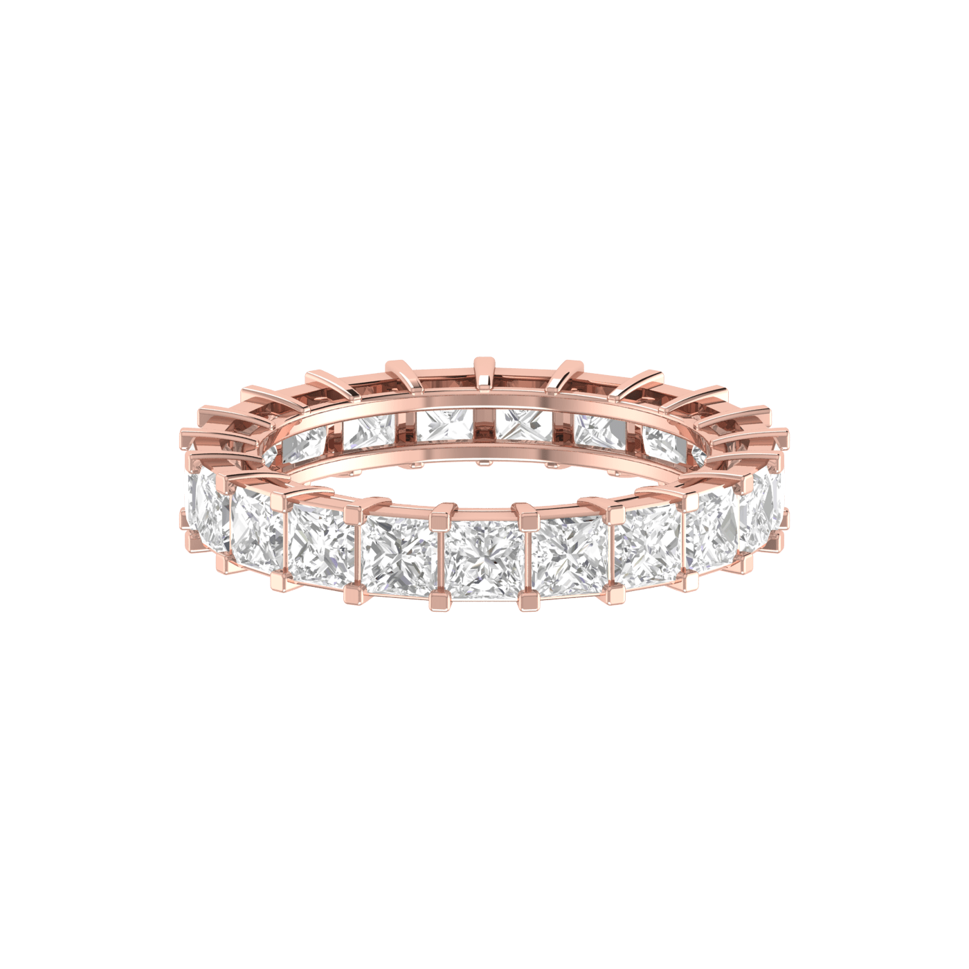 Jewelove™ Rings Women's Band only / VVS GH 10 Pointer Rose Gold Princess Cut Diamond Engagement Ring JL AU RD RN 9278R-B