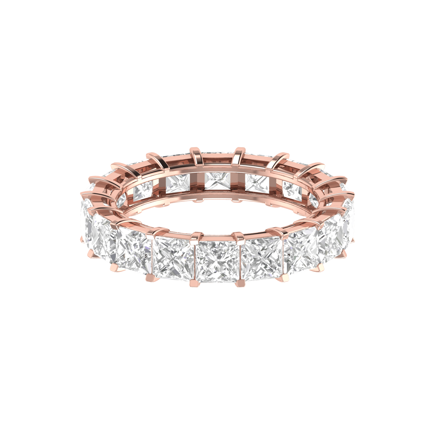 Jewelove™ Rings Women's Band only / VVS GH 10 Pointer Rose Gold Princess Cut Diamond Engagement Ring JL AU RD RN 9281R-B