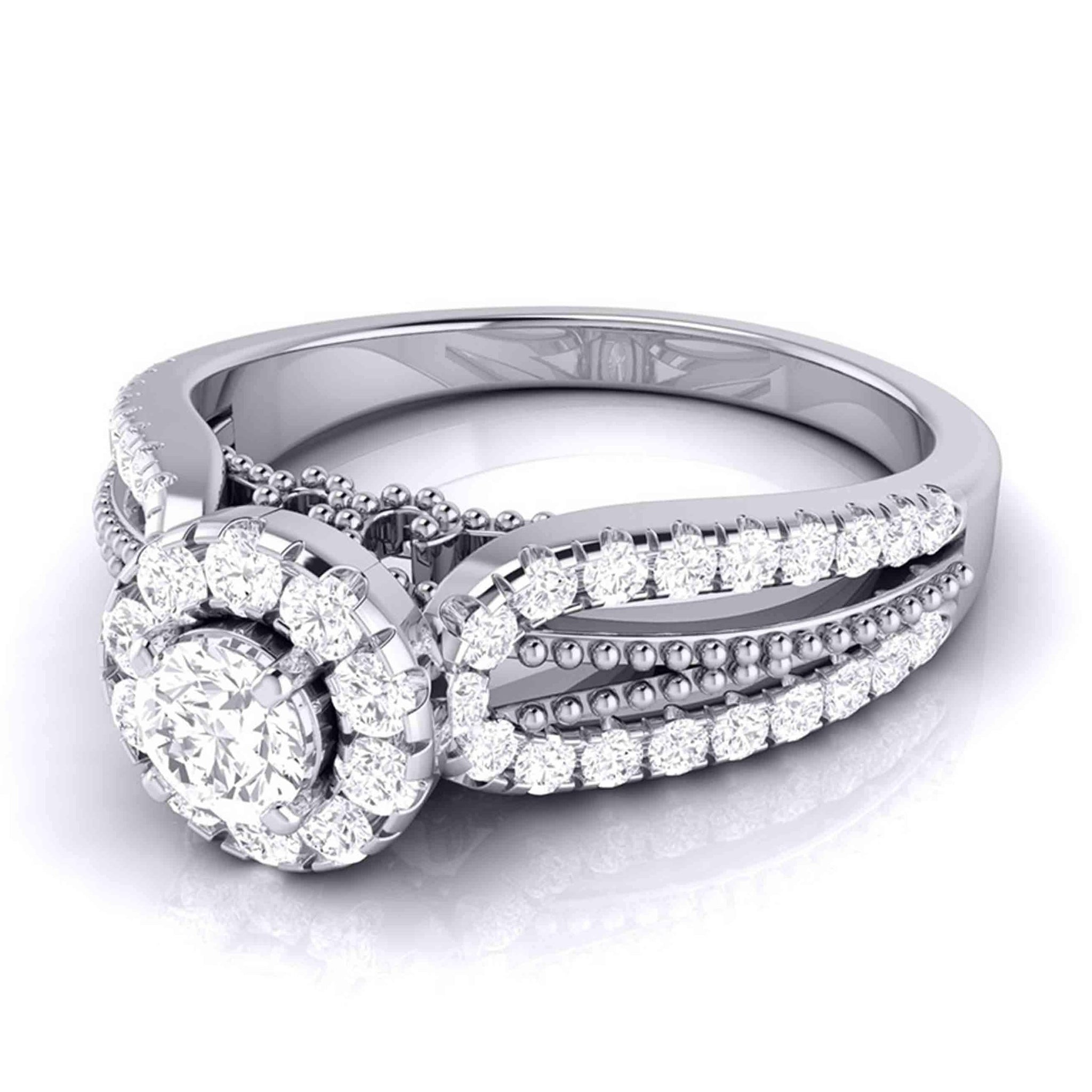 Jewelove™ Rings 15-Pointer Designer Platinum Diamond Engagement Ring JL PT G-102