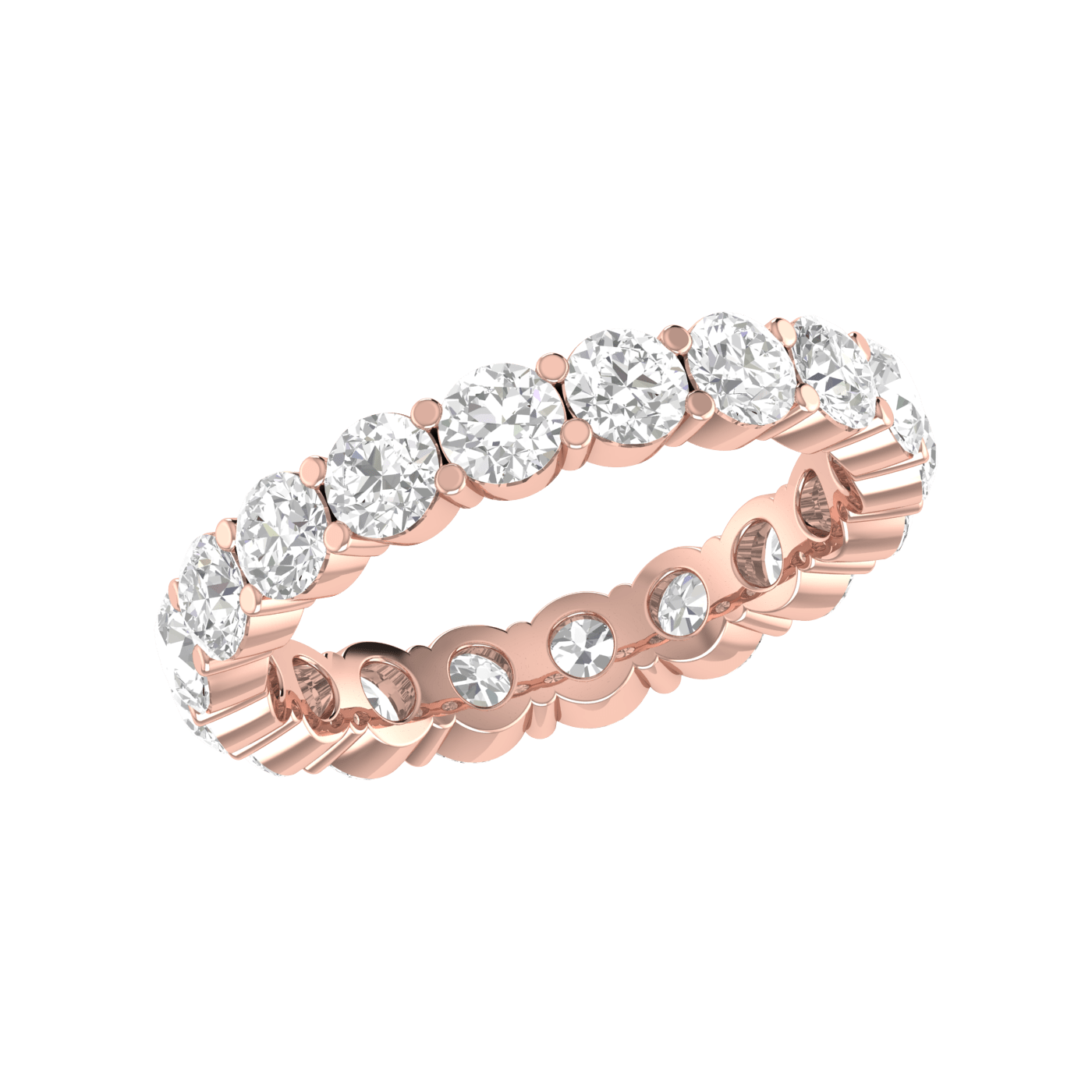 Jewelove™ Rings 15 Pointer Eternity Rose Gold Diamond Wedding Ring JL AU RD RN 9272R