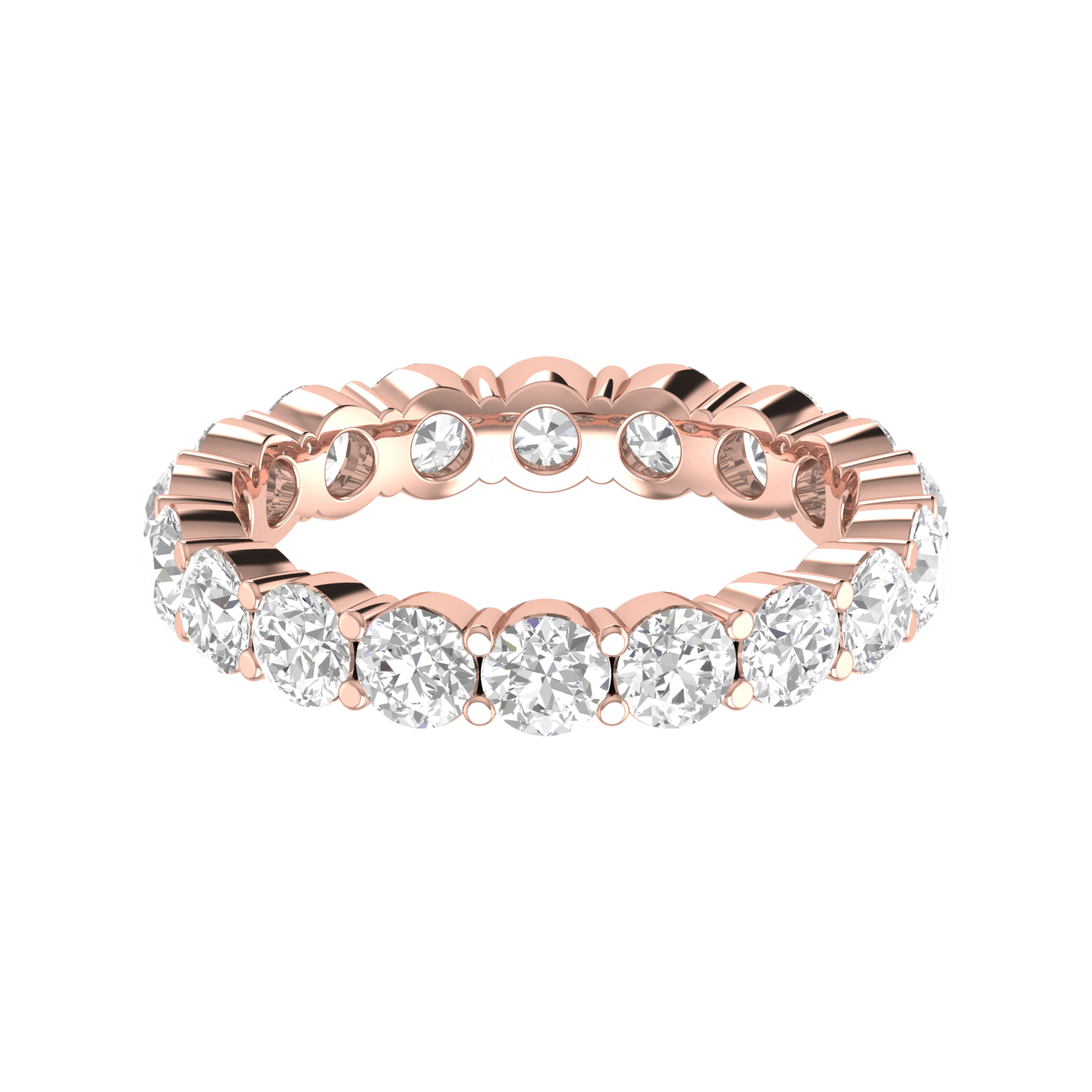 Jewelove™ Rings 15 Pointer Eternity Rose Gold Diamond Wedding Ring JL AU RD RN 9272R