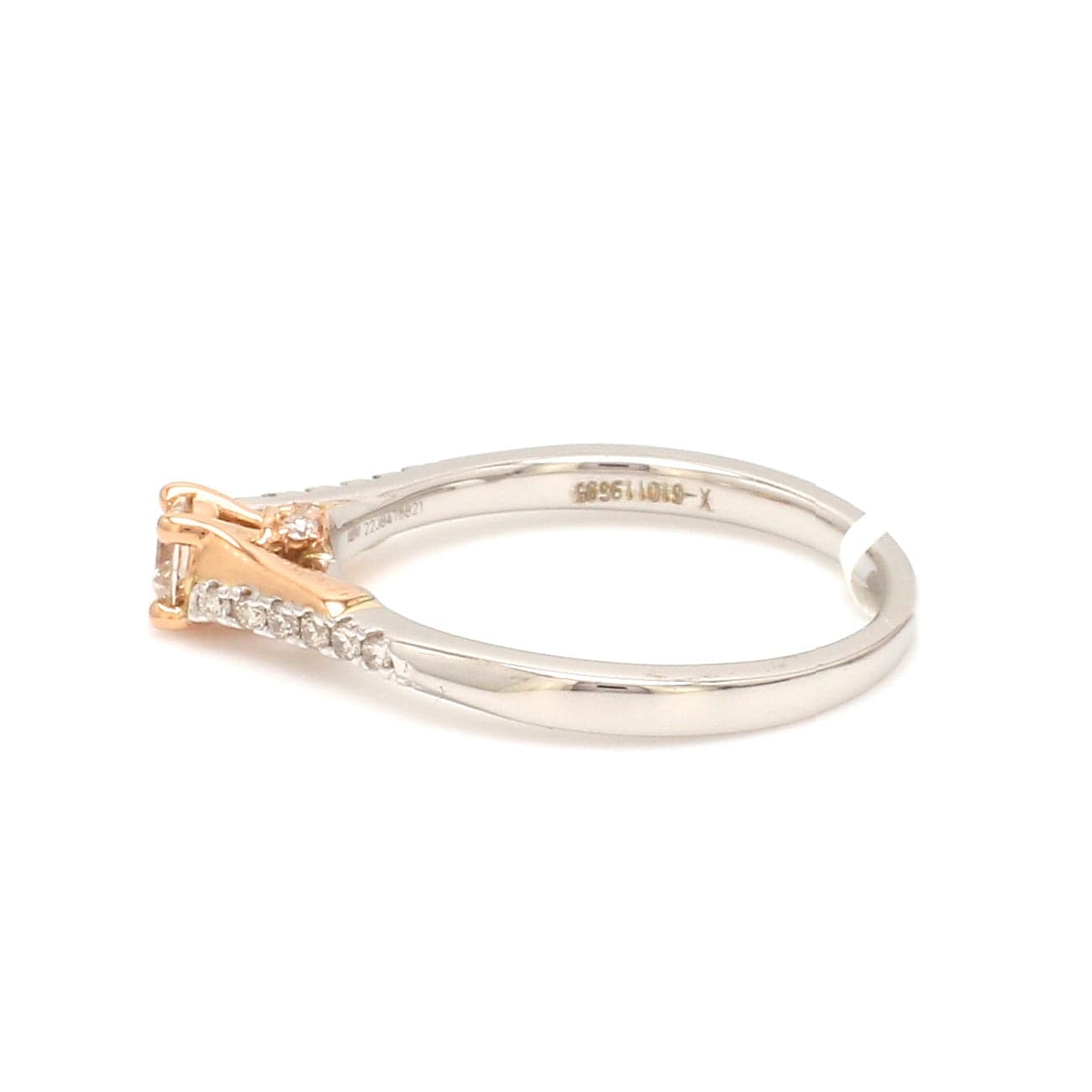 Jewelove™ Rings 15 Pointer Platinum & Rose Gold Diamond Shank Ring for Women JL PT 1158