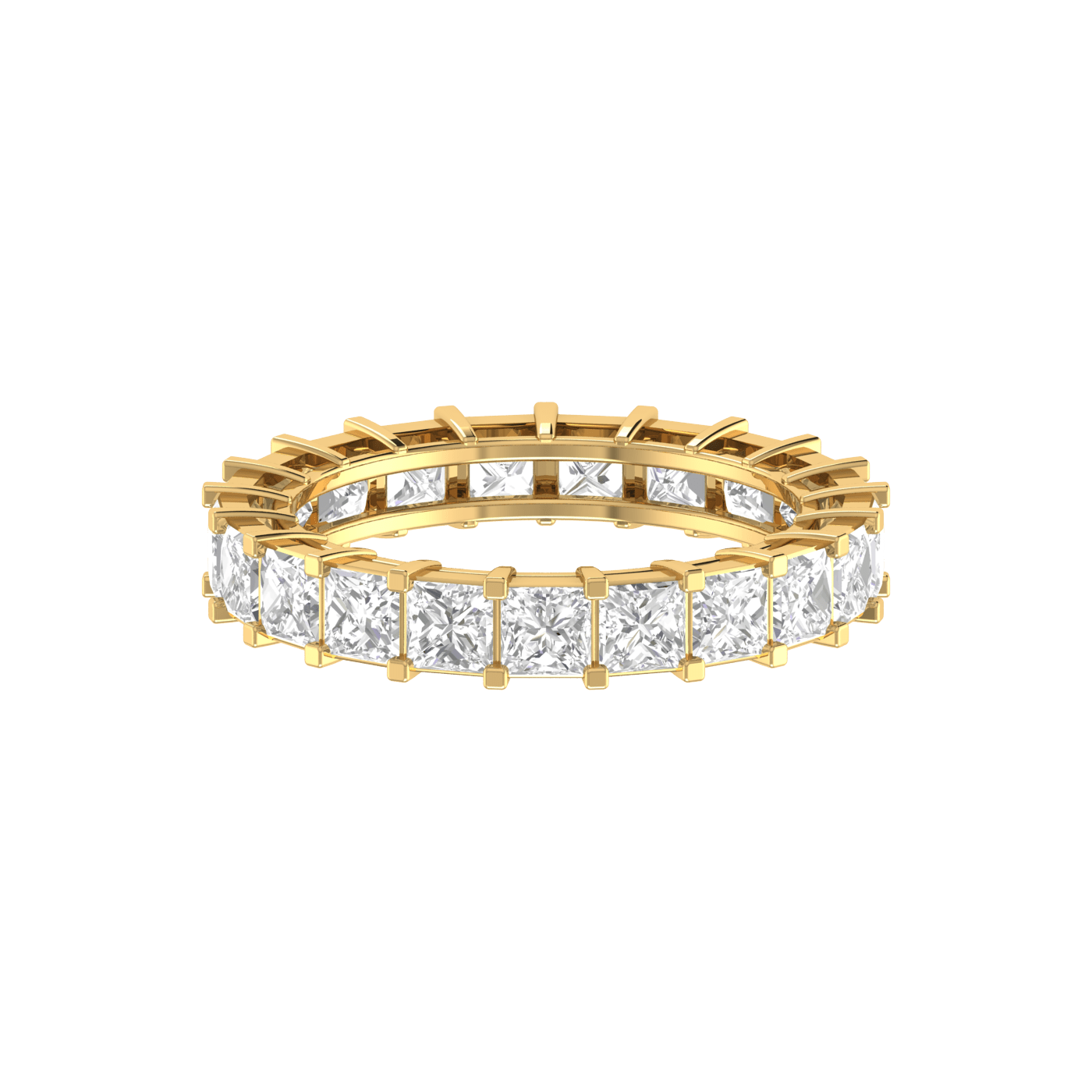 Jewelove™ Rings Women's Band only / VVS GH 15 Pointer Yellow Gold Princess Cut Diamond Engagement Ring JL AU RD RN 9278Y-A