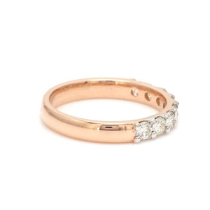 Jewelove™ Rings SI IJ / Women's Band only 18K Rose Gold Half Eternity Ring with Diamonds for Women JL AU US-0003