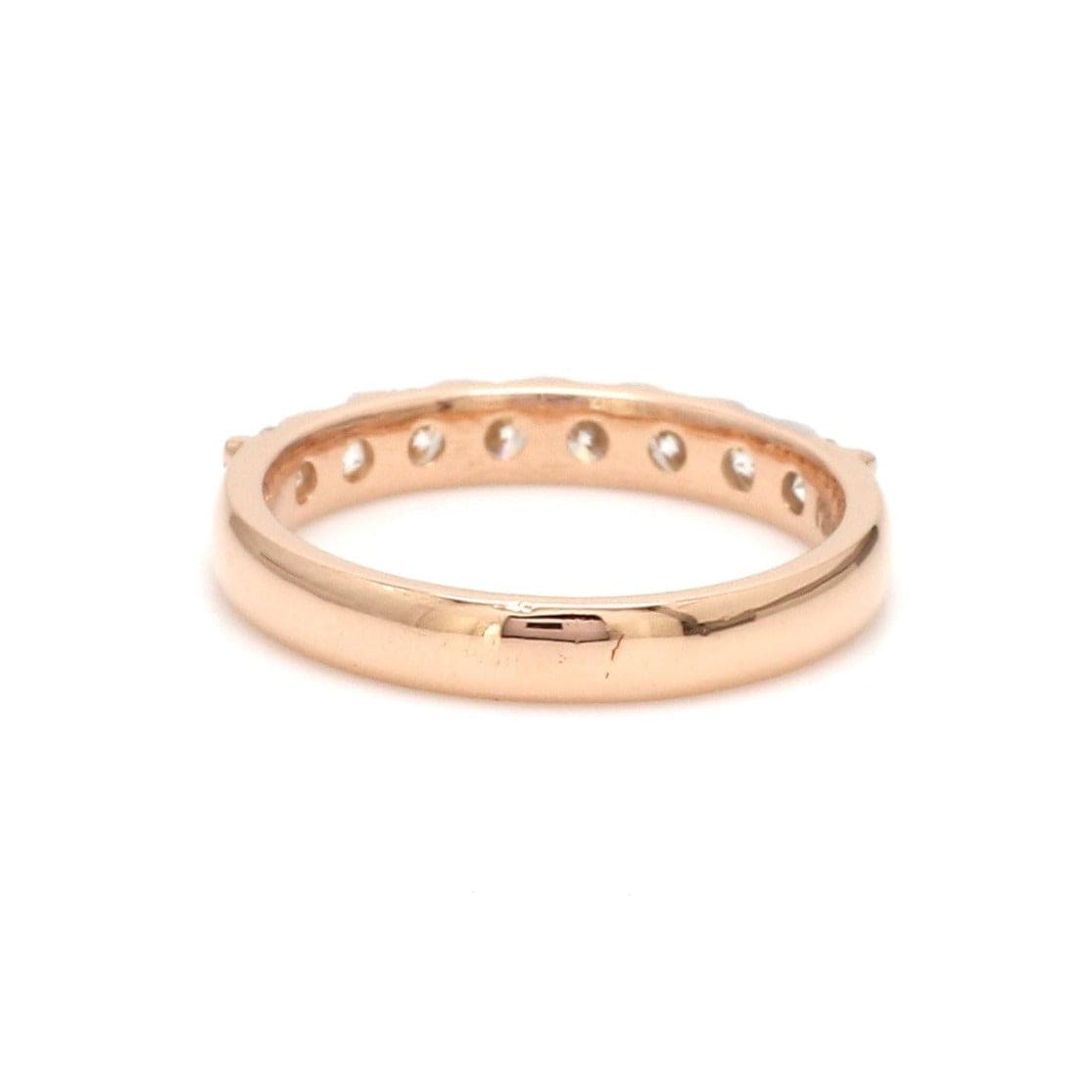 Jewelove™ Rings SI IJ / Women's Band only 18K Rose Gold Half Eternity Ring with Diamonds for Women JL AU US-0003