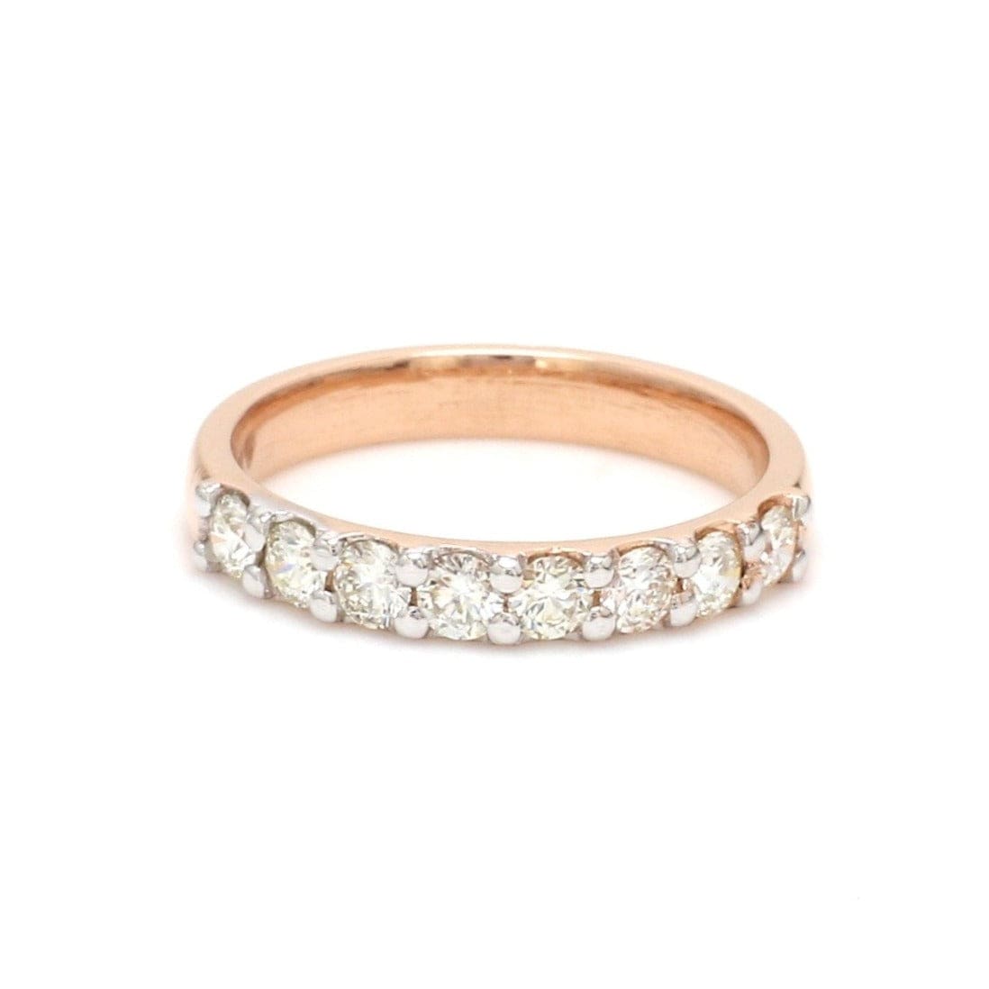 Jewelove™ Rings SI IJ / Women's Band only 18K Rose Gold Half Eternity Ring with Diamonds for Women JL AU US-0003