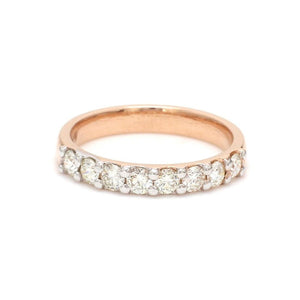 Jewelove™ Rings SI IJ / Women's Band only 18K Rose Gold Half Eternity Ring with Diamonds for Women JL AU US-0003