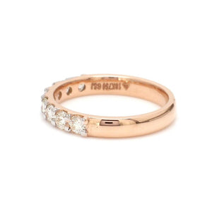 Jewelove™ Rings SI IJ / Women's Band only 18K Rose Gold Half Eternity Ring with Diamonds for Women JL AU US-0003