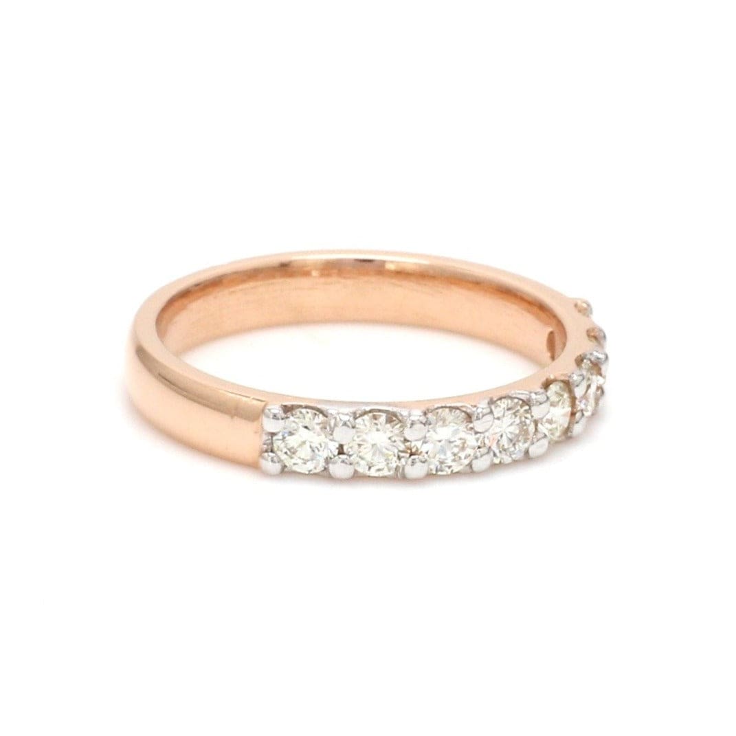 Jewelove™ Rings SI IJ / Women's Band only 18K Rose Gold Half Eternity Ring with Diamonds for Women JL AU US-0003