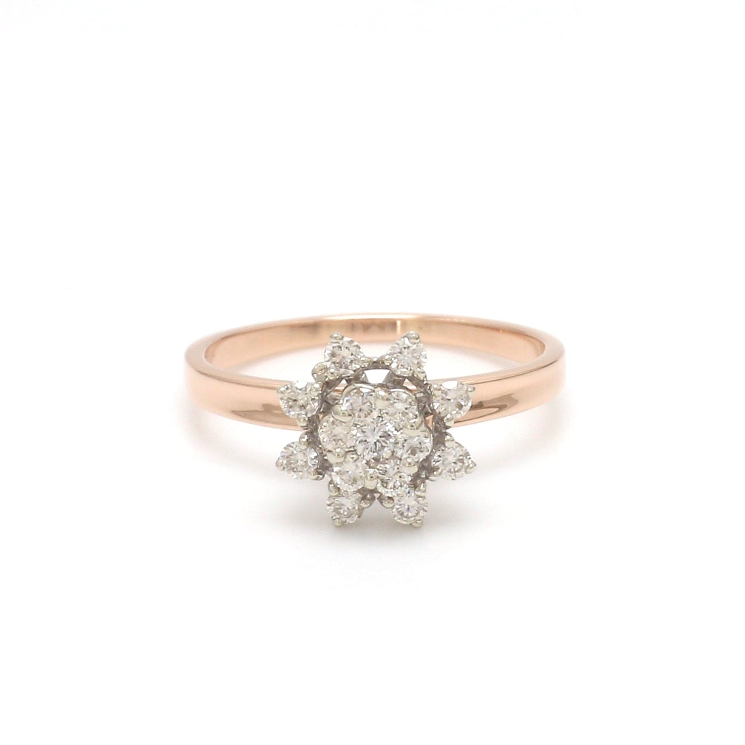 Buy quality Elegant Dual Flower 18 karat Diamond Ring For Women in Pune