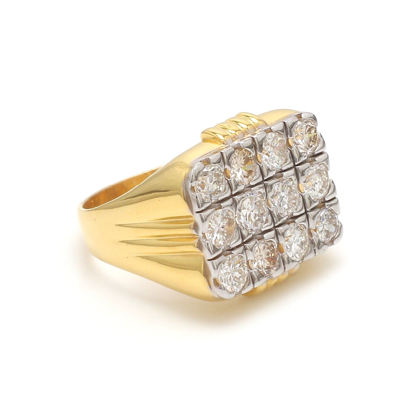 Beautiful Wide Band Diamond Ring 14K Yellow Gold
