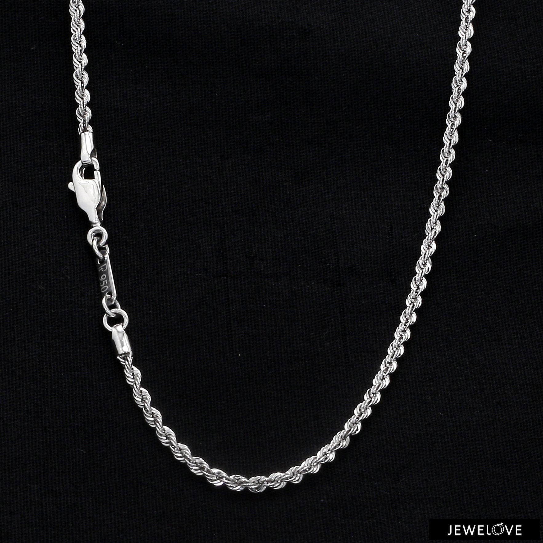 Jewelove™ Chains 2.3mm Cordell Platinum Rope Chain JL PT CH 903