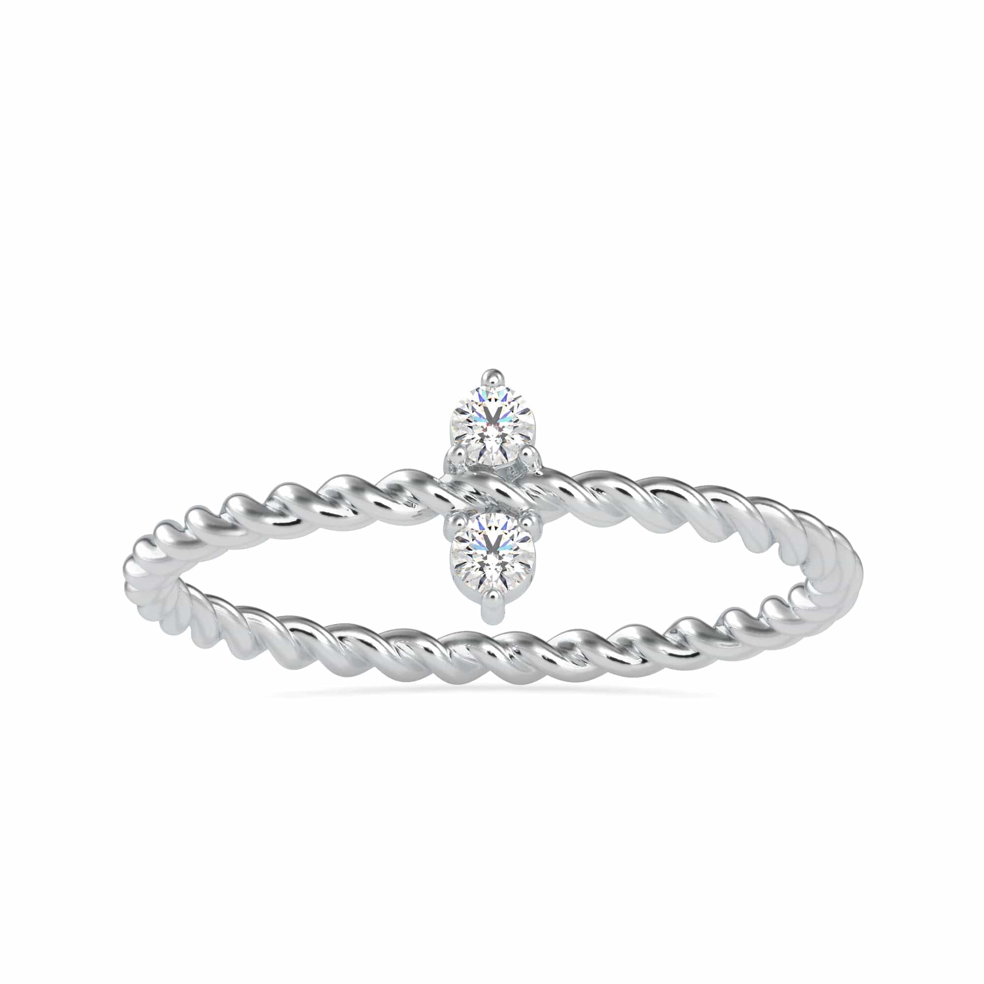 Jewelove™ Rings 2 Diamond Platinum Engagement Ring JL PT 0670