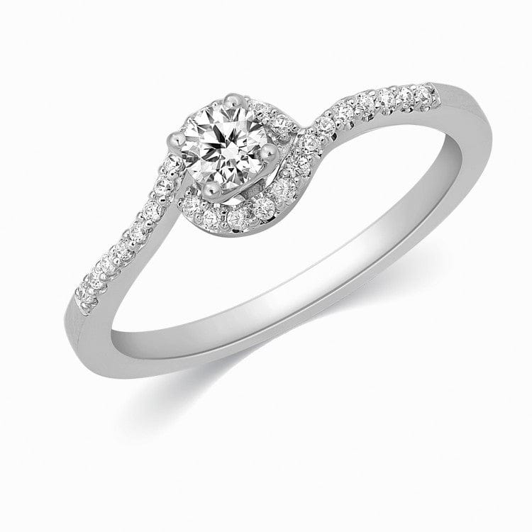 Flower Design American Diamond Silver Ring – JiaJewels
