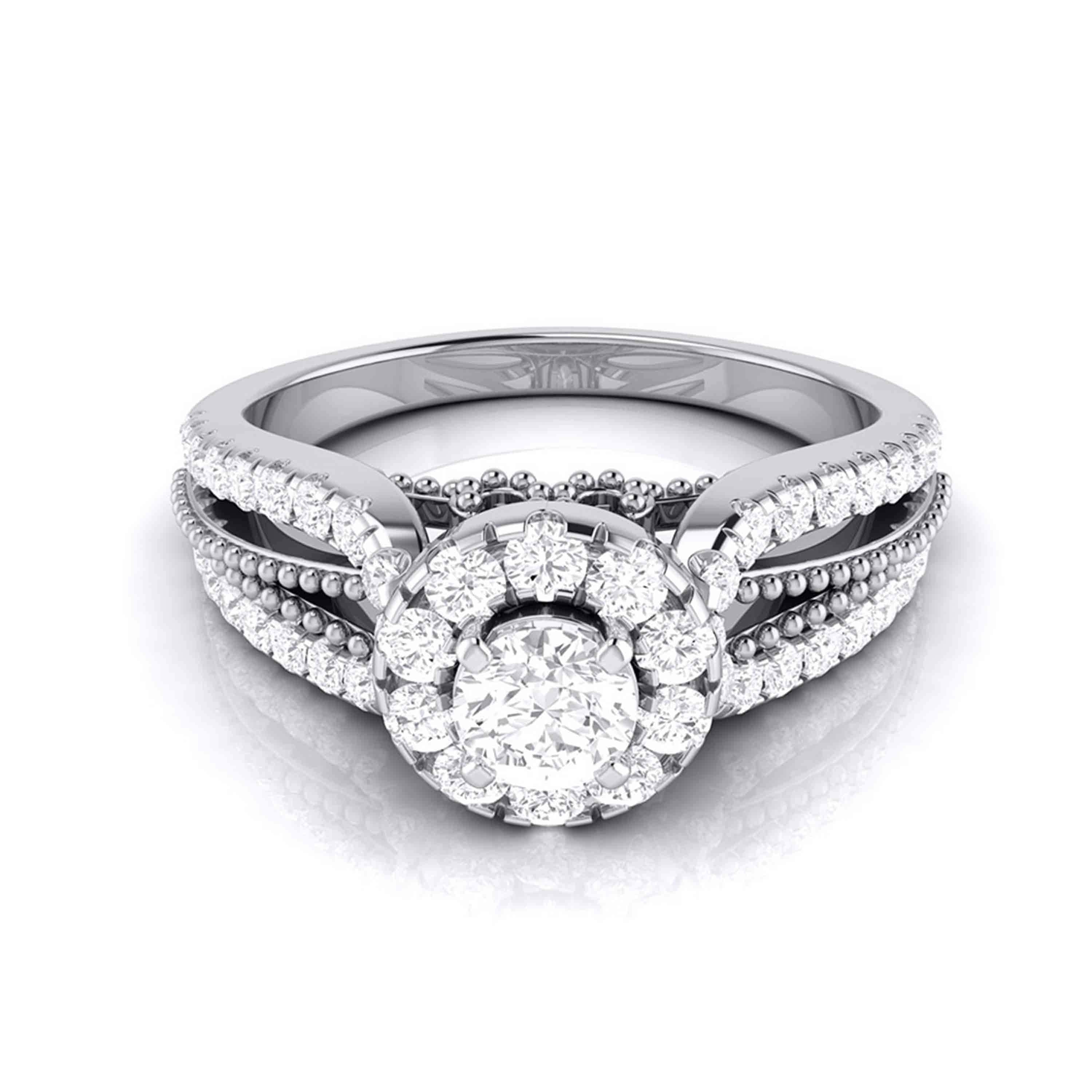 20 Pointer Platinum Diamond Engagement Ring JL PT 573-A –