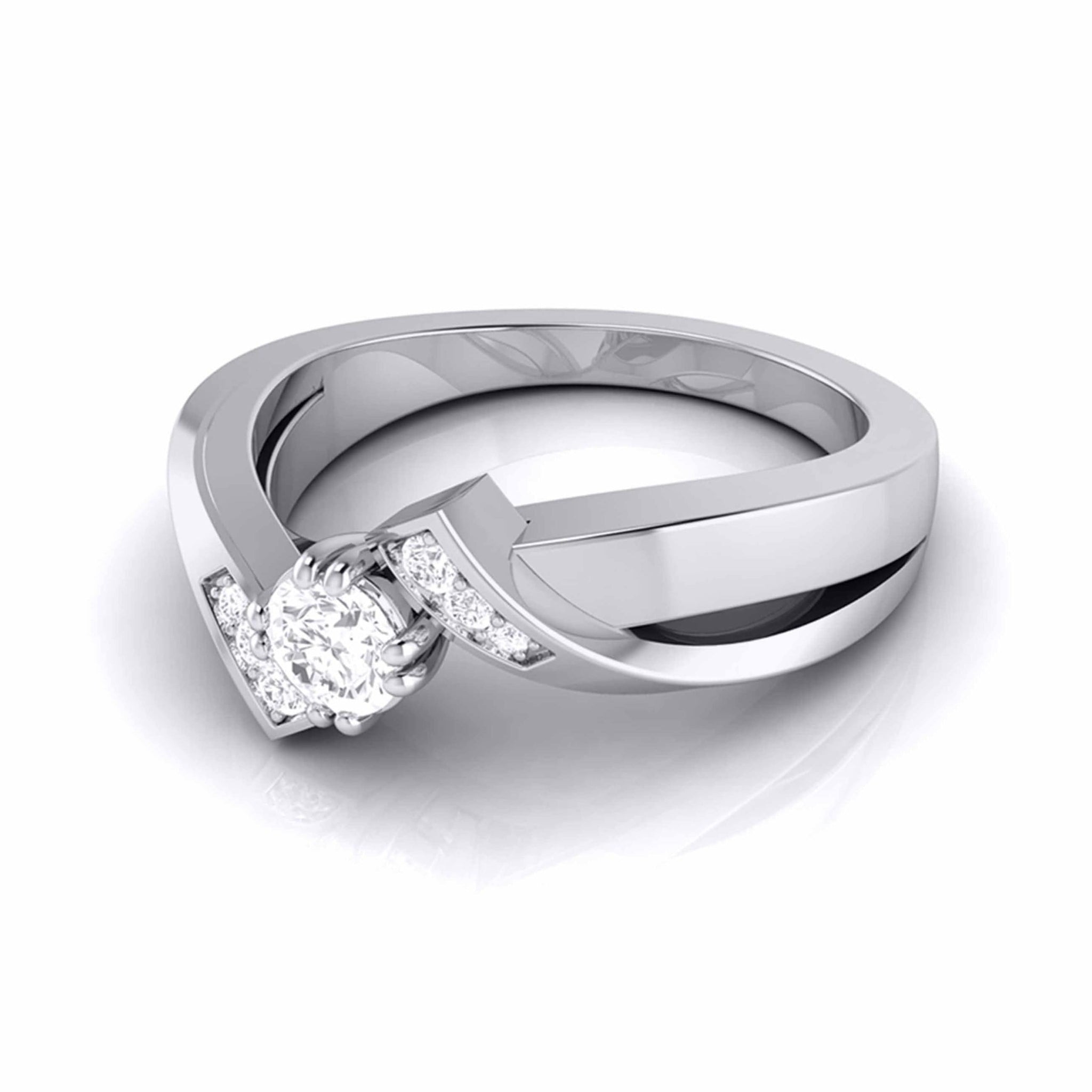 Jewelove™ Rings 20-Pointer Designer Platinum Diamond Engagement Ring JL PT G-104