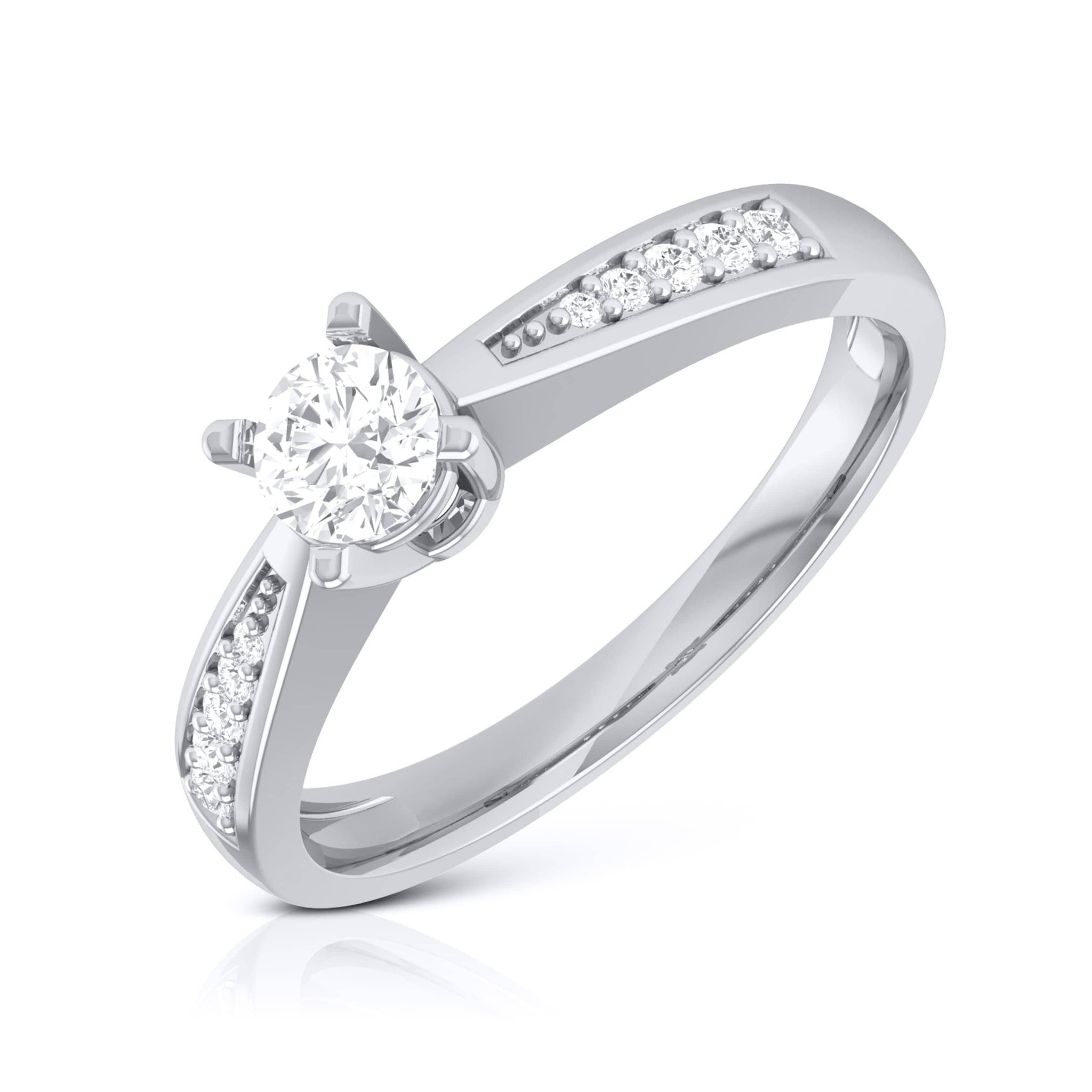 Jewelove™ Rings 20-Pointer Diamond Platinum Shank Engagement Ring JL PT R-74