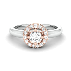 Jewelove™ Rings 20 Pointer Halo Diamond Solitaire Platinum Engagement Ring JL PT 582