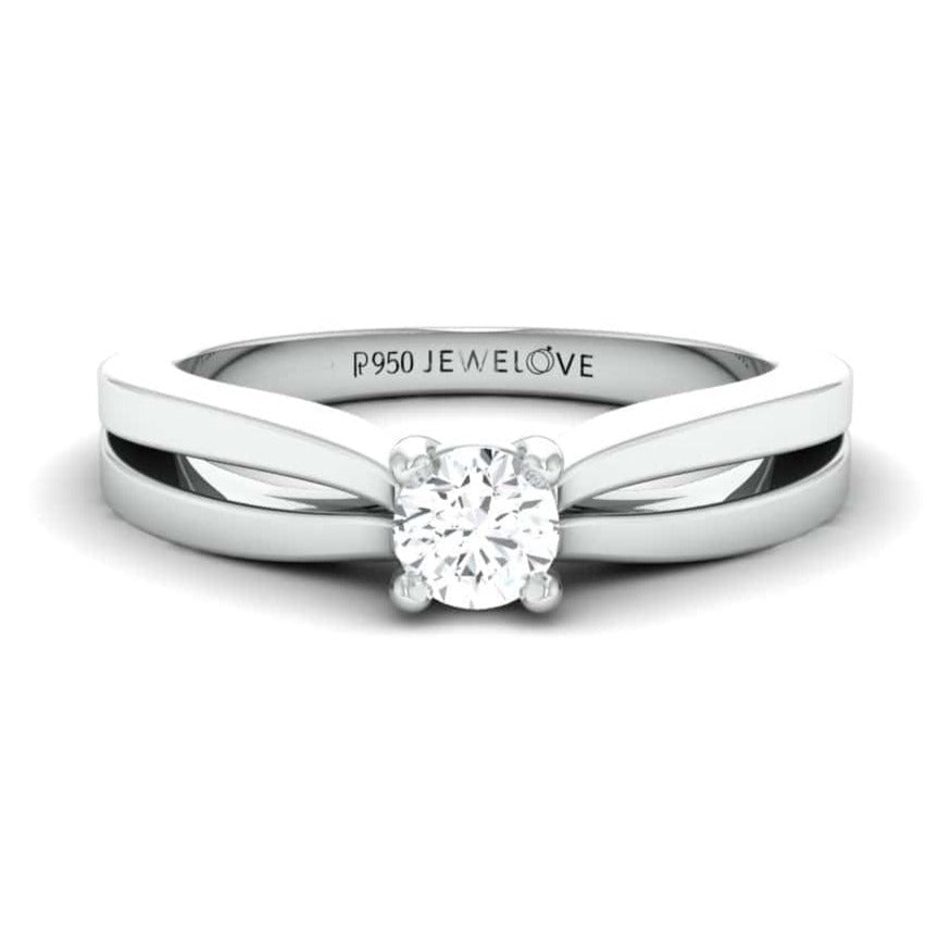 Jewelove™ Rings 20-Pointer Platinum Solitaire Engagement Ring for Women with Split Shank JL PT 670