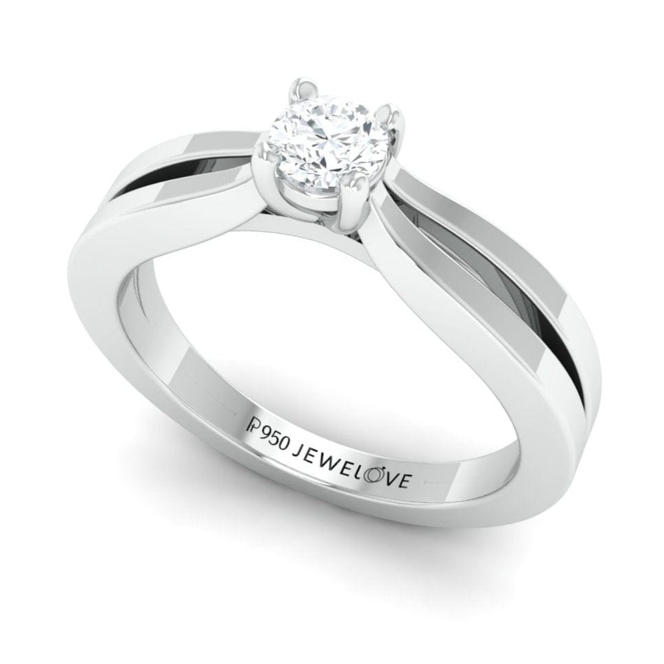 Jewelove™ Rings Women's Band only / SI IJ 20-Pointer Platinum Solitaire Engagement Ring for Women with Split Shank JL PT 670