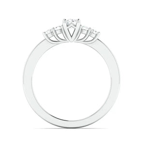 Jewelove™ Rings 20 Pointer Solitaire, 5 Diamond Platinum Ring with Diamond Accents for Women JL PT 323