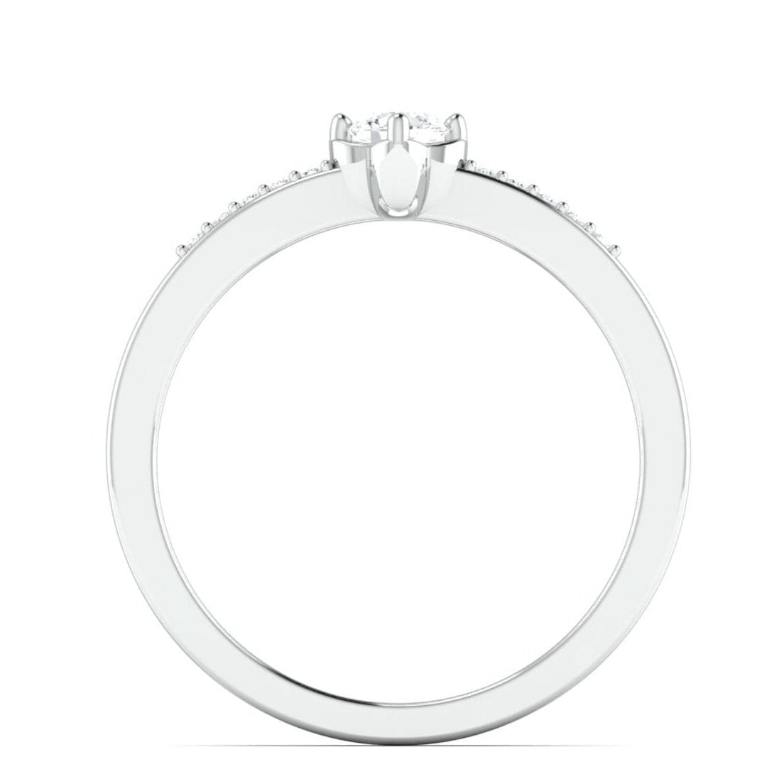 Jewelove™ Rings 20 Pointer Solitaire Platinum Ring with Diamond Accents for Women JL PT 574