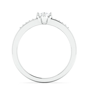 Jewelove™ Rings 20 Pointer Solitaire Platinum Ring with Diamond Accents for Women JL PT 574