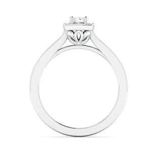 Jewelove™ Rings J VS / Women's Band only 20 Pointer Square Halo Diamond Platinum Engagement Ring JL PT 325