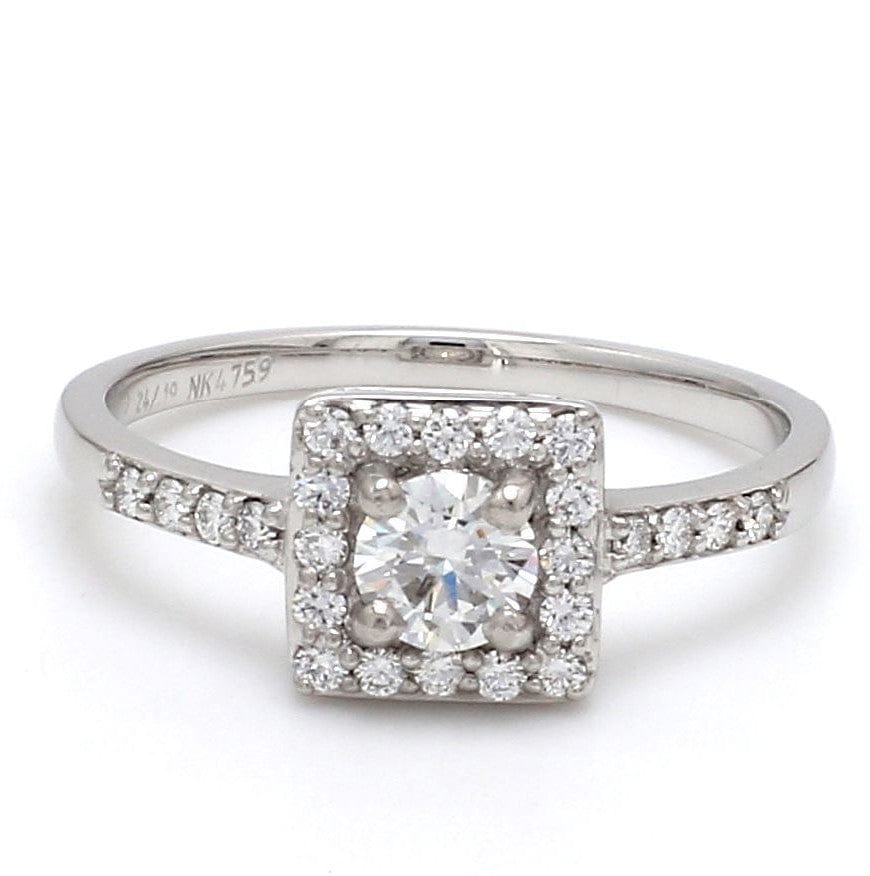 Buy Brilliant Cut Halo Engagement Ring with Split Band Online