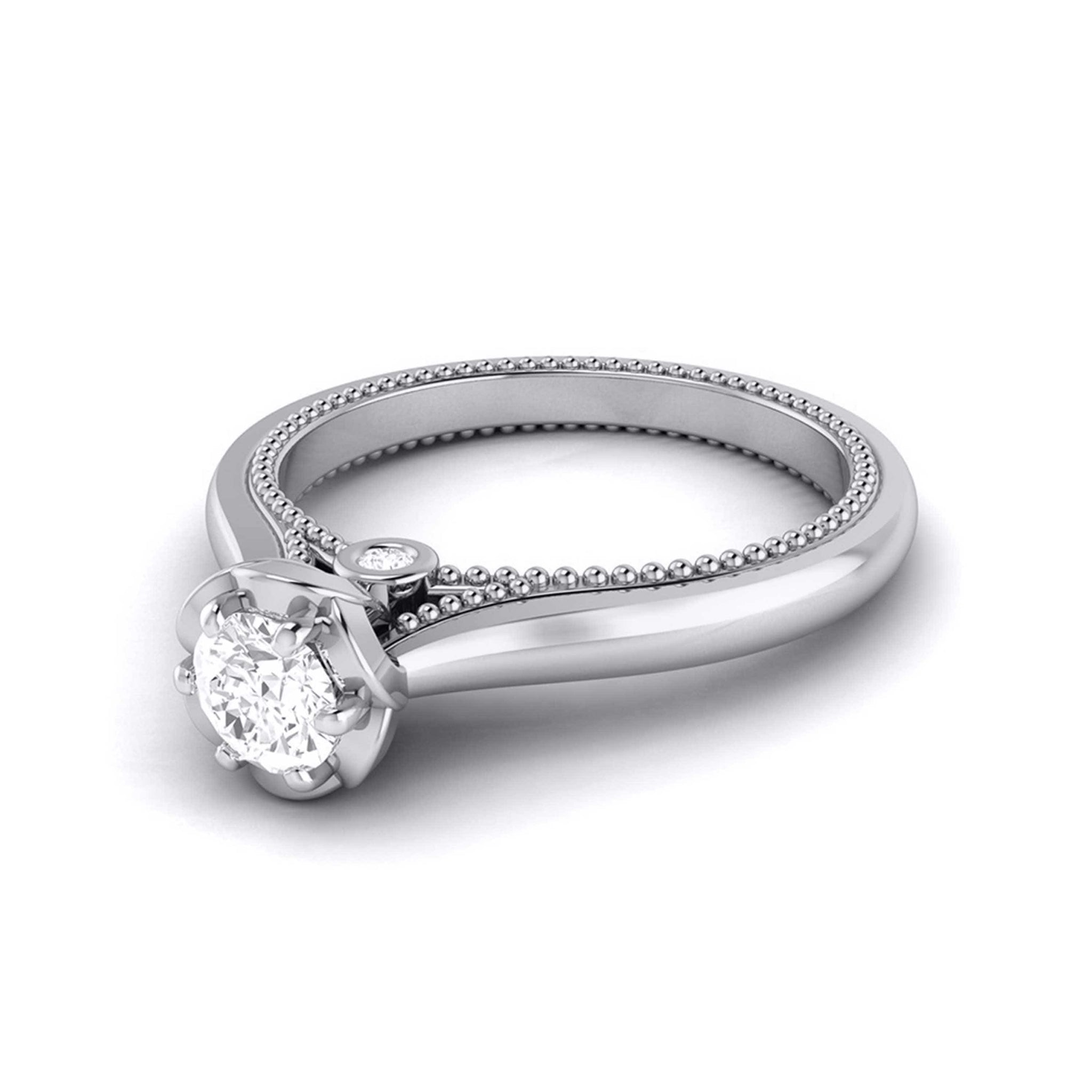 Jewelove™ Rings 25-Pointer Platinum Solitaire Engagement Ring with Milgrain Touch JL PT G-111