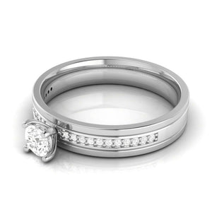 Jewelove™ Rings 25 Pointer Solitaire Platinum Diamond Shank Ring JL PT R-60