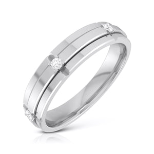 Jewelove™ Rings 3 Diamond Platinum Love Bands JL PT R-8018