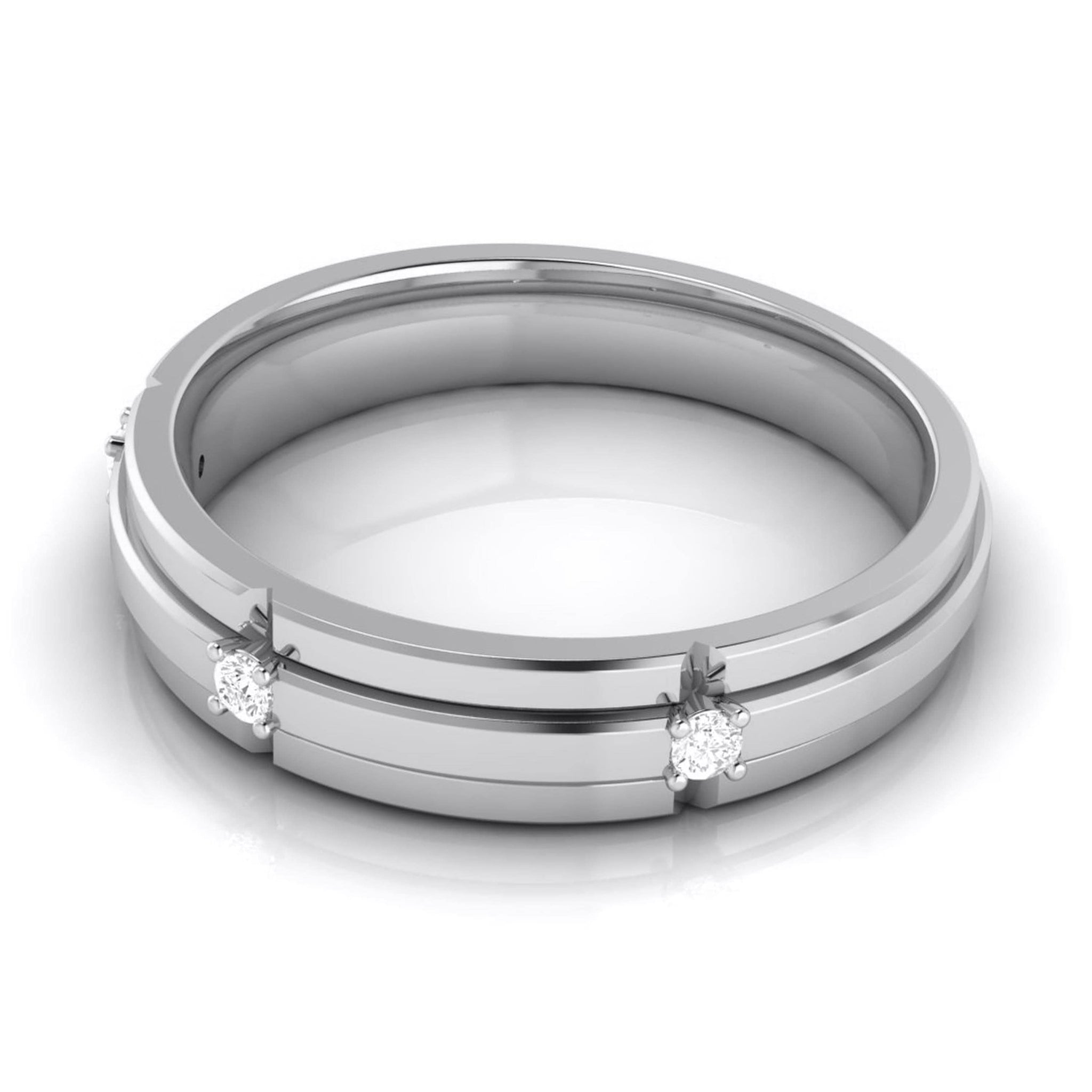 Jewelove™ Rings 3 Diamond Platinum Love Bands JL PT R-8018