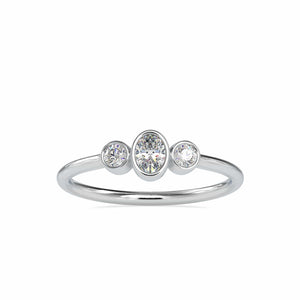 Jewelove™ Rings 3 Diamond Platinum Ring with Oval Cut Diamonds JL PT 0033