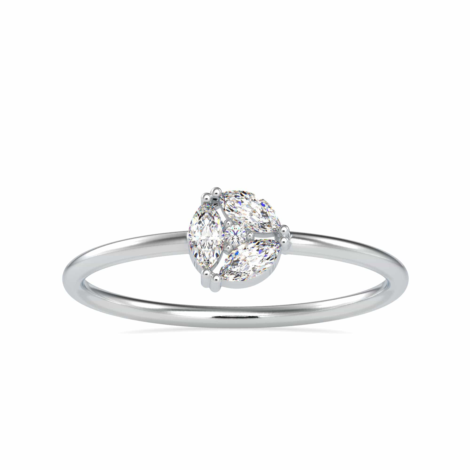 Jewelove™ Rings 3 Marquise Cut Diamond Platinum Engagement Ring JL PT 0668