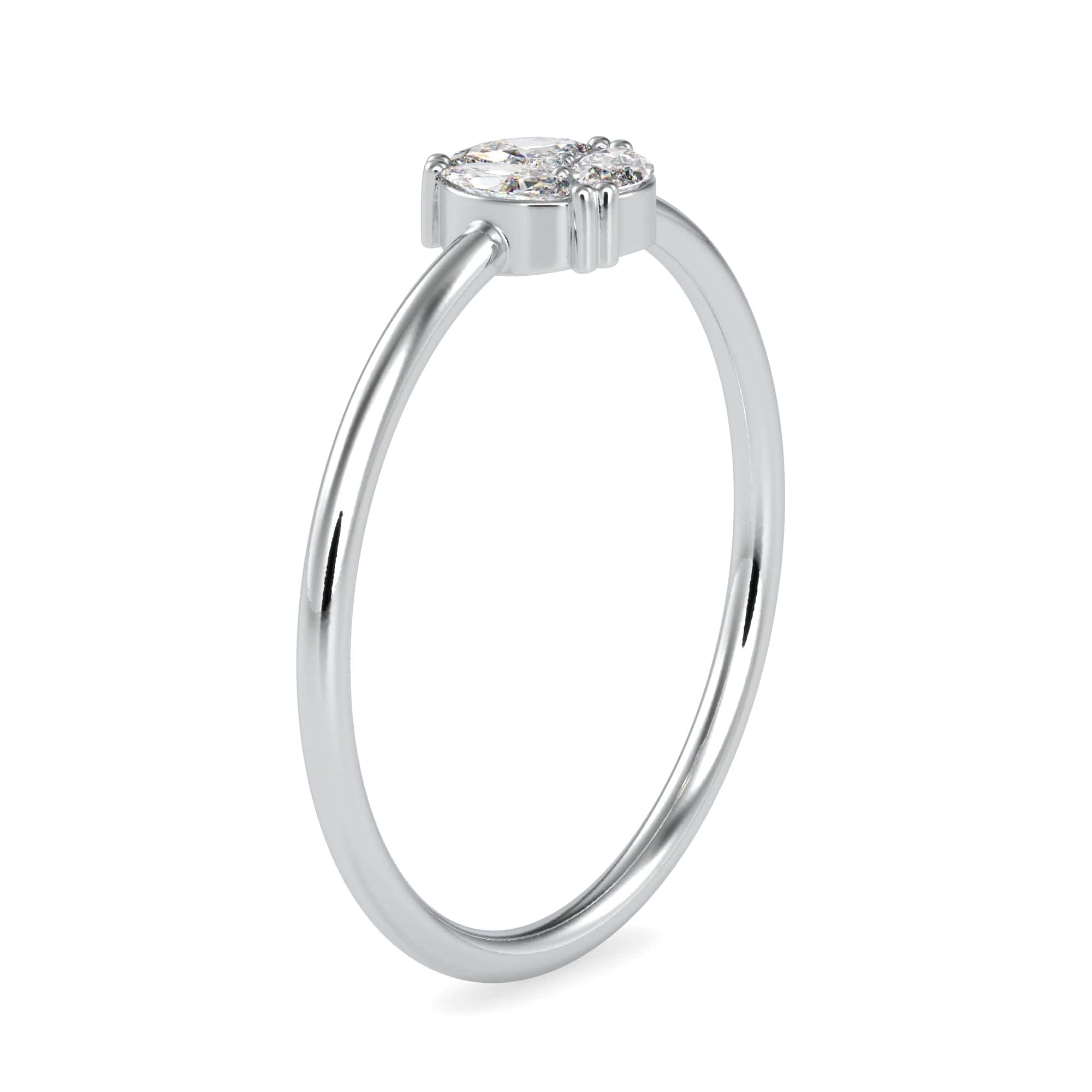 Jewelove™ Rings 3 Marquise Cut Diamond Platinum Engagement Ring JL PT 0668